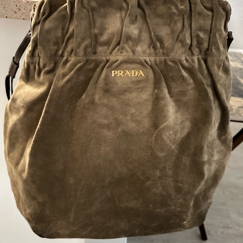 Authentic Prada Brown Suede Bag